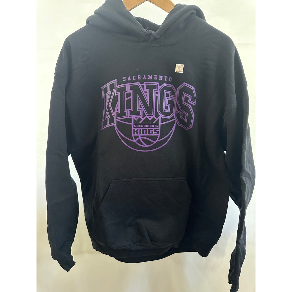Junk Food Sacramento Kings Black Purple Basketball Logo‎ Hoodie Men's Size L